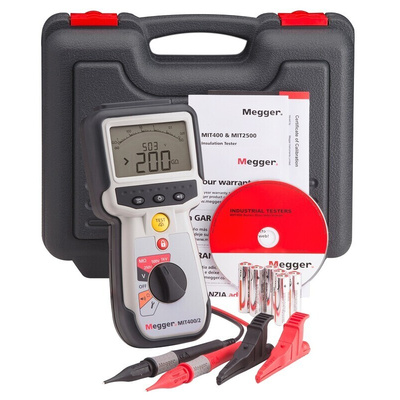 Megger MIT400 2 Insulation Tester, 10V Min, 1000V Max, 200GΩ Max, CAT IV