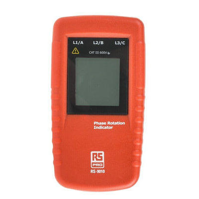 RS PRO RS9010 Phase Rotation Tester, CAT III 600 V, CAT IV 300 V, 400Hz Max, 690V ac Max