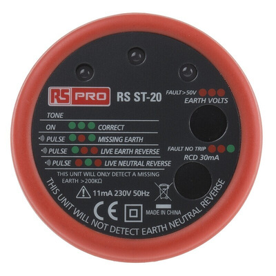 RS PRO, Model RS ST20 Socket Tester 30mA 230V ac