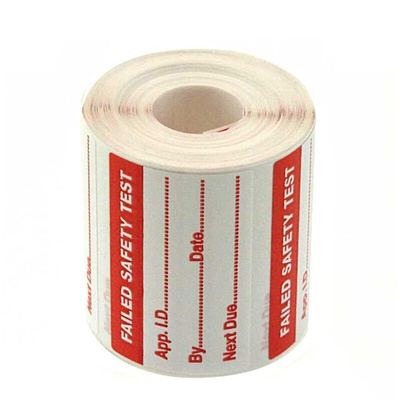 Fluke FAIL250 PAT Testing Label, For Use With 6200-2 Portable Appliance Tester