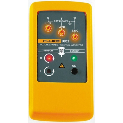 Fluke 9062 Phase Rotation Tester, CAT III 300 V, 400Hz Max, 400V ac Max with RS Calibration