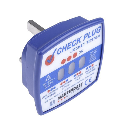 Martindale, Model CP-501 Socket Tester 13A 200 → 250V ac CAT II 300 V