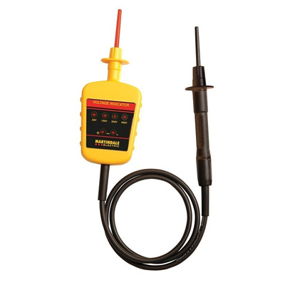 Martindale VI13800, LED Voltage tester, 600V ac/dc, From Unit Under Test Powered, CAT III 1000V With RS Calibration