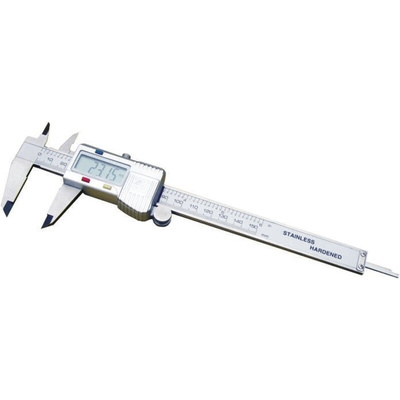 RS PRO 150mm, 6in Digital Caliper Caliper 0.01 mm Resolution, Imperial, Metric With UKAS Calibration