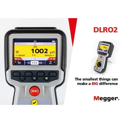 Megger DLRO2 Handheld Ohmmeter, 2000 Ω Max, 100mΩ Resolution, Low Resistance