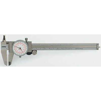 RS PRO 150mm, 6in Dial Caliper Caliper 0.02 mm Resolution, Imperial, Metric With UKAS Calibration