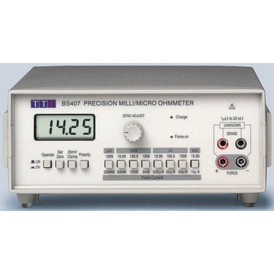 Aim-TTi BS407 Ohmmeter, 20000 Ω Max, 1μΩ Resolution, 4 Wire - RS Calibrated