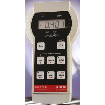 Cropico DO4000 Handheld Ohmmeter, 4000 Ω Max, 10μΩ Resolution, 4 Wire - RS Calibrated
