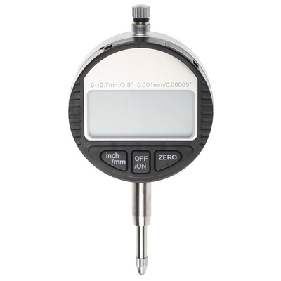 RS PRO Imperial/Metric Dial Indicator, Maximum of 12.5 mm Measurement Range, 0.001 mm Resolution , ±0.005 mm Accuracy