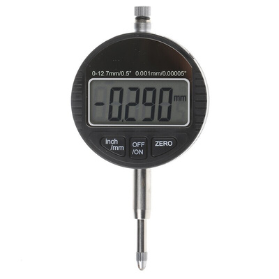 RS PRO Imperial/Metric Dial Indicator, Maximum of 12.5 mm Measurement Range, 0.001 mm Resolution , ±0.005 mm Accuracy