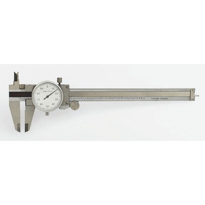 RS PRO 200mm Dial Caliper Caliper 0.02 mm Resolution, Metric With UKAS Calibration
