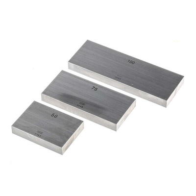 RS PRO Gauge Block Set Alloy Steel Metric, 11 piece With UKAS Calibration