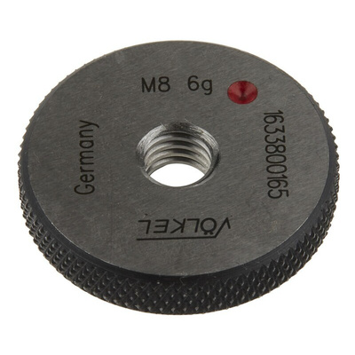 Volkel M8 x 1.25 Ring Thread Gauge Ring Gauge, 1.25mm Pitch Diameter