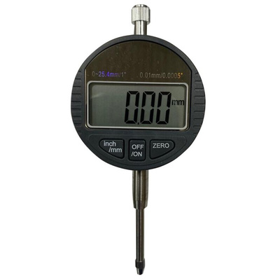 RS PRO Metric 1 x Magnetic Base-MB-1, 1 x Plunger Digital Indicator, 25mm / 1 Travel Measuring Set UKAS