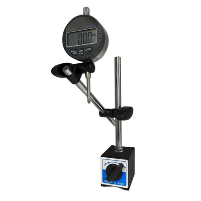 RS PRO Metric 1 x Magnetic Base-MB-1, 1 x Plunger Digital Indicator, 25mm / 1 Travel Measuring Set UKAS
