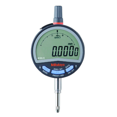 Mitutoyo 543-720BMetric Plunger Digital Indicator, 25.4 mm Measurement Range, 0.0005mm/0.001mm/0.01mm Resolution , H