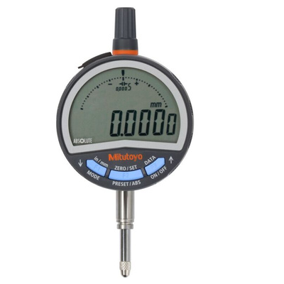 Mitutoyo 543-701BImperial, Metric Plunger Digital Indicator, 12.7 mm Measurement Range, ±0.003 mm Accuracy