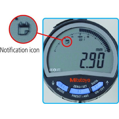 Mitutoyo 543-710BMetric Plunger Digital Indicator, 12.7 mm Measurement Range, 0.01 mm Resolution , 0.02 mm Accuracy