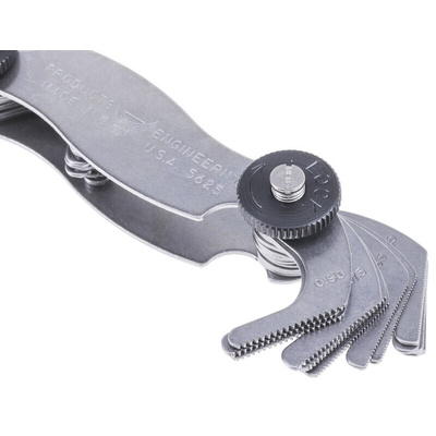 RS PRO, 28 Blades Thread Pitch Gauge, Metric thread type