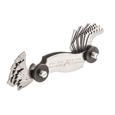 RS PRO, 18 Blades Thread Pitch Gauge, Metric thread type