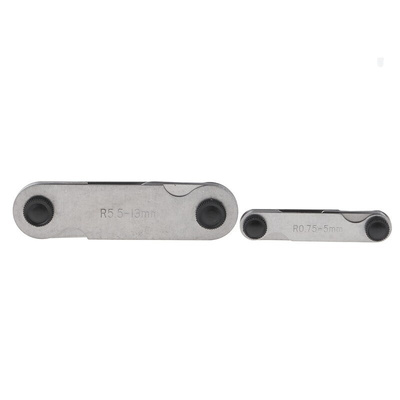 RS PRO Radius Gauge Set Metric 16 Blades 0.25mm 0.75mm to 13mm