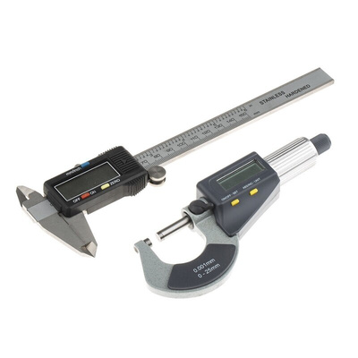 RS PRO Metric & Imperial Digital Caliper, Micrometer, Rule Measuring Set