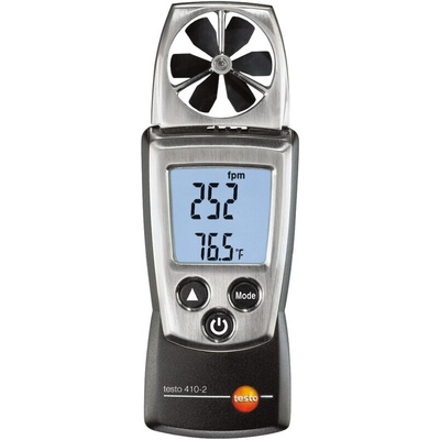 Testo 410-2 NTC, Rotary Vane Anemometer, 20m/s Max, Measures Air Velocity, Humidity, Temperature
