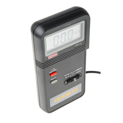 RS PRO AVM-01 Vane Anemometer, 45m/s Max, Measures Air Velocity