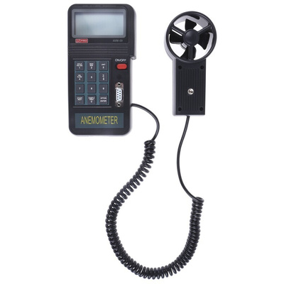 RS PRO AVM-09 Vane Anemometer, 45m/s Max, Measures Air Velocity, Temperature