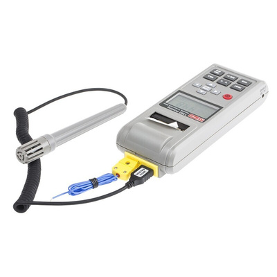 RS PRO RS1362 Handheld Hygrometer, ±3 %RH Accuracy, +1333 (Type2) °C, +140 (Type1) °F, +2431 (Type2) °F, +60 (Type1) °C