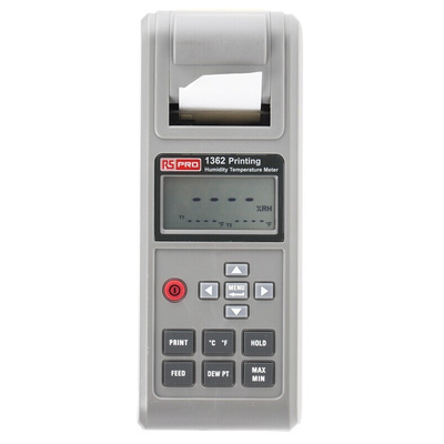 RS PRO RS1362 Handheld Hygrometer, ±3 %RH Accuracy, +1333 (Type2) °C, +140 (Type1) °F, +2431 (Type2) °F, +60 (Type1) °C