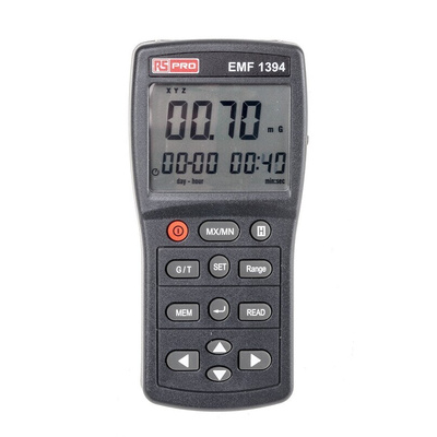 RS PRO EMF Meter, 30 → 2000Hz, 200 μT, 2000 mG