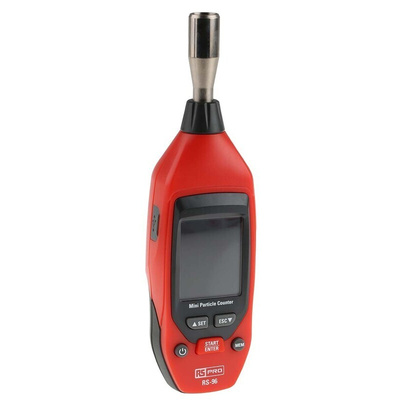 RS PRO RS-96 Air Quality Meter for Humidity, PM 2.5, PM 10, Temperature, +122 °F, +50 °C Max, 100%RH Max,