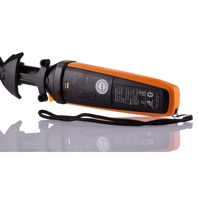 Testo Vane Probe for Air Velocity, Temperature, +70°C Max, Battery-Powered