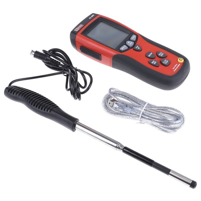 RS PRO DT-8880 Anemometer, 25m/s Max, Measures Air Flow, Air Velocity, Temperature