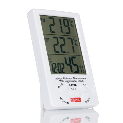 RS PRO TA298 Hygrometer, ±5 %RH Accuracy, 99%RH Max