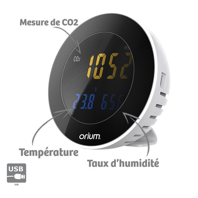 Orium Quaelis 10 Data Logging Air Quality Meter for CO2, Humidity, Temperature, +70°C Max, 99.9%RH Max