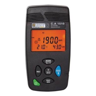 Chauvin Arnoux CA1510 Data Logging Air Quality Monitor for CO2, Humidity, Temperature, +60°C Max, 95%RH Max,