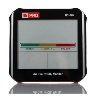 RS PRO RS-326 Air Quality Meter for CO2, Humidity, Temperature, +50°C Max, 100%RH Max, Battery, USB-Powered