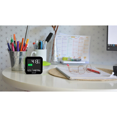 Orium Quaelis 14 CO2 Sensor for CO2, Humidity, Temperature, +50°C Max, 99%RH Max, Rechargeable Battery Via USB