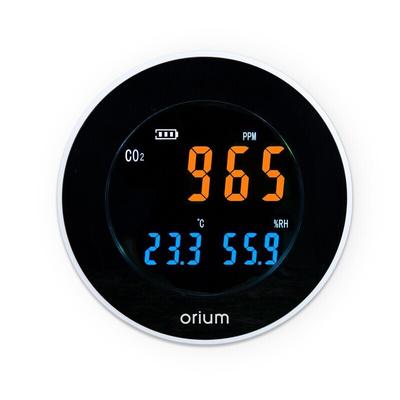 Orium Quaelis 16 CO2 Sensor for CO2, Humidity, Temperature, +70°C Max, 99.9%RH Max, Rechargeable Battery Via USB Cable