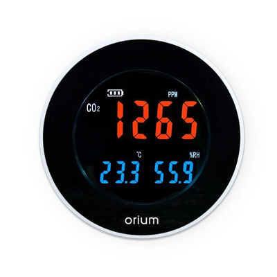 Orium Quaelis 16 CO2 Sensor for CO2, Humidity, Temperature, +70°C Max, 99.9%RH Max, Rechargeable Battery Via USB Cable