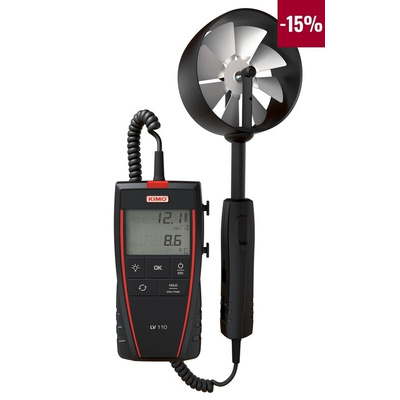 KIMO Rotary Vane Anemometer, 35m/s Max, Measures Air Flow, Air Velocity
