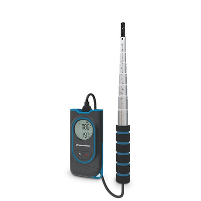 SAUERMANN. Hotwire Anemometer, 30m/s Max, Measures Air Flow, Air Velocity, Temperature