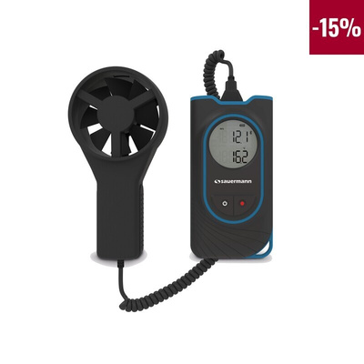 SAUERMANN. Rotary Vane Anemometer, 30m/s Max, Measures Air Flow, Air Velocity, Temperature