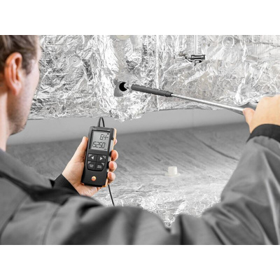 Testo 416 Telescopic Vane Anemometer, 40m/s Max, Measures Volume Air Flow