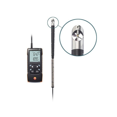 Testo 416 Telescopic Vane Anemometer, 40m/s Max, Measures Volume Air Flow