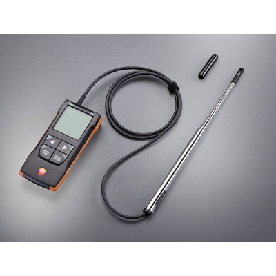 Testo 425 Telescopic Vane Anemometer, 30m/s Max, Measures Air Velocity, Temperature, Volume Flow