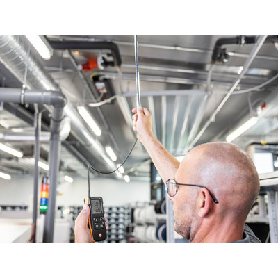Testo 425 Telescopic Vane Anemometer, 30m/s Max, Measures Air Velocity, Temperature, Volume Flow