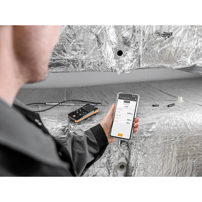 Testo 425 Telescopic Vane Anemometer, 30m/s Max, Measures Air Velocity, Temperature, Volume Flow